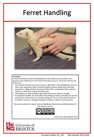 Clinical skills instruction booklet cover page,